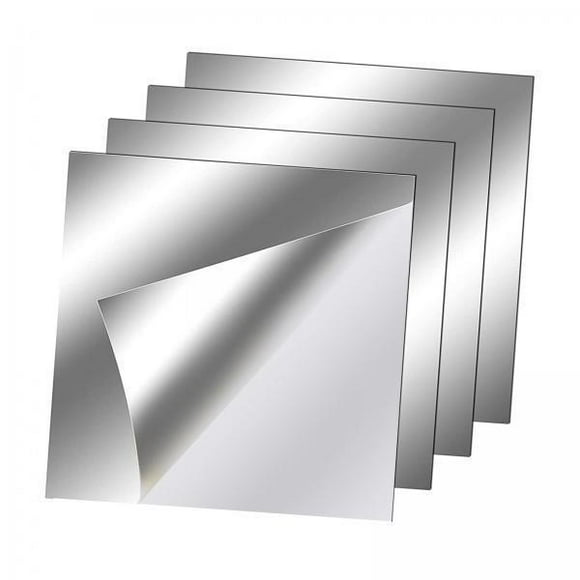 2x4Pcs Wall Mirror Tiles Mirror Wall Sticker for Door Bathroom Wall Decor 10cmx10cm