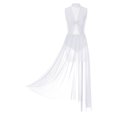 thumbnail image 3 of Venjoe Women Elegant Lyrical Dance Dress Tulle Maxi Overlay Dress Dance Performance Competition White L, 3 of 6