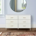 thumbnail image 6 of Emily 47 Inch Wood Side Dresser with 6 Drawers Metal Bar Handles White, 6 of 6