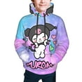 thumbnail image 6 of Sanrio Kuromi Kids' Hoodie 3d Print Sweatshirt Soft Pullover Hooded With Big Pockets Fans Gifts For Boys Or Girls X-Large, 6 of 7