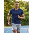 thumbnail image 3 of YUSHOW 3 Pack Men's Workout Shirts Mesh Athletic Quick Dry Active Tops, Size L, 3 of 8