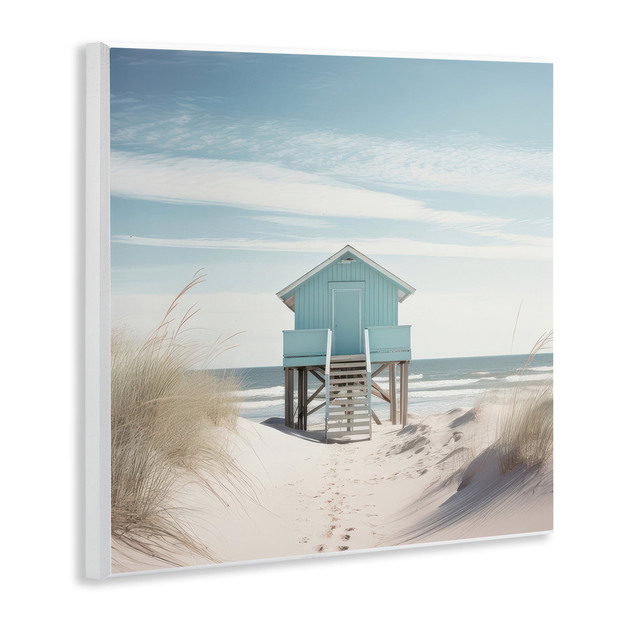 Stupell Industries Coastal Lookout Hut Nautical & Beach Painting Unframed Art Print Wall Art, 12 x 12