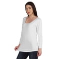 thumbnail image 3 of Inkmeso Womens Basic U-neck T-shirt Full Sleeve Summer Long Tee Workout Top, 3 of 7