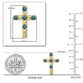 thumbnail image 2 of Dazzlingrock Collection Round Blue Diamond 5 Stone Religious Cross Pushback Stud Earrings for Women (0.53 ctw, Color Blue, Clarity I2-I3) in 14K Yellow Gold, 2 of 3