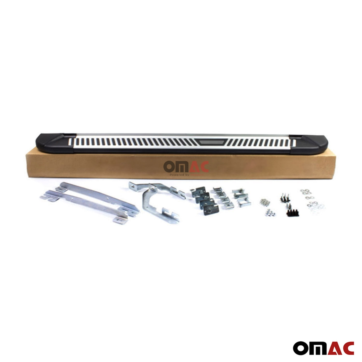OMAC Side Step Nerf Bars Running Boards for Toyota RAV4 2006-2012 Black Silver 2Pcs