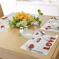 thumbnail image 4 of Ambesonne Valentines Day Place Mats Set of 4, Puppy His Hers, Standard Size, Red White, 4 of 6