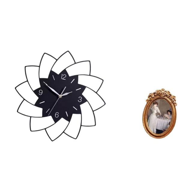 Reloj de pared grande,Reloj de pared acrílico silencioso,sin tictac,Reloj de pared grande para oficina,silencioso,fácil de leer y sencillo.,Marco de fotos,Marco de fotos vintage para colgar