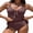 Brown, variant on DOKOTOO Tankini Swimsuits for Women Bathing Suits with Crisscross Back Tankini Top with High Cut Swim Brief Swimwear Brown M US8-10
