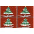 thumbnail image 1 of Merry Christmas Winter Xmas Tree 4 Pc Set-Placemats Set Anti-slip Dining Table Mats 12 X 18 Inch Holiday Fashions Dining Table Place Mats for Kitchen Dining Table,Kitchen Table Mats, 1 of 5