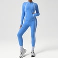 thumbnail image 1 of PISONIC Womens Workout Set Two Pieces Spaghetti Straps Color Block Sports Bra Matching High Waist Leggings Gym Work Out Outfits, 1 of 8