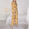 thumbnail image 3 of Salouo Various Bread Pattern Women's Pajamas Set Long Sleeve Button Down Sleepwear Soft Pj Lounge Sets for women 2 Piece Pjs Set with Long Pants-XX-Large, 3 of 7