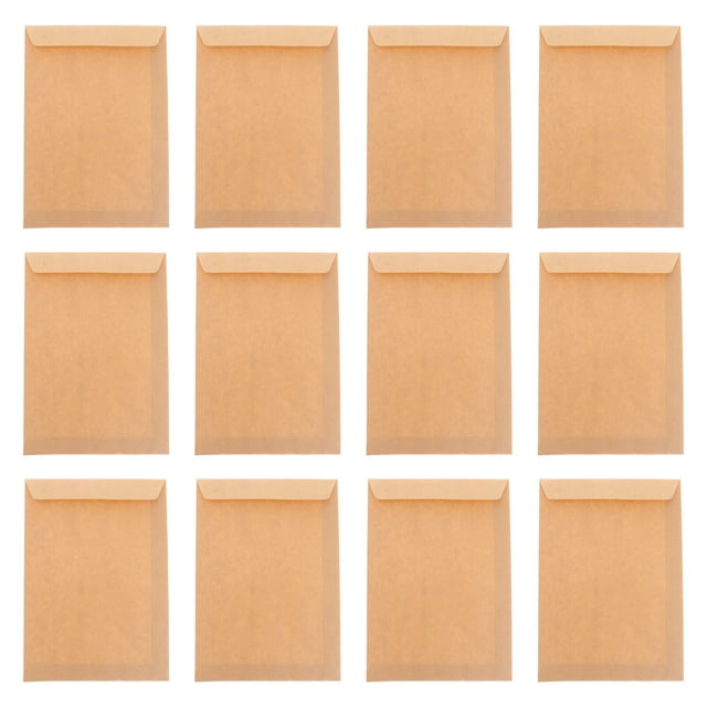 50pcs 229x162mm Paper Envelope Blank Classic Plain Color Envelopes for Office School Business Letter Storage Envelope (Light Brown)