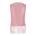 thumbnail image 6 of BLVB Sparkly Fringe Tank Tops for Women Sleeveless Crewneck Tassel Sequin Tops Glitter Club Party Shirt Cami Outfit, 6 of 7