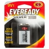 Eveready Silver Alkaline 9V Batteries, 1 Pack of 9 Volt Batteries