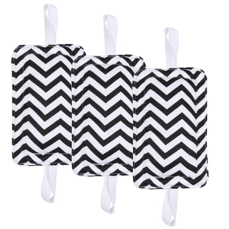 Door Silencer Door Jammer Door Closer Cushion Nursery Door Latch Cover 3 Pack for Noise Reducing Quiet Doors Baby Toddler Safety 3.25 x 5.5 Inch (Black Chevron)