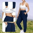 thumbnail image 2 of ZQUUVOU Women's Lightweight Breathable Sports Joggers With Drawstring Waist Solid Color Pants For Outdoor Navy, 2 of 9