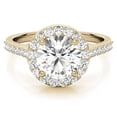 thumbnail image 6 of Auory 1 Carat Round Cut Moissanite Halo Engagement Ring in 18k Yellow Gold Plating Over Sterling Silver for Women, 6 of 10