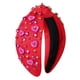 thumbnail image 1 of Diademas de corazón para el día de San Valentín para mujer, accesorios para el día de San Valentín, con cuentas de corazón, diadema anudada, rosa, rojo, con diamantes de imitación, diadema ancha con n, 1 of 5
