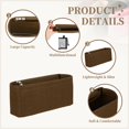 thumbnail image 3 of Organizador de Bolso de Fieltro Uxcell, Inserto Grande para Tote con Cremallera y Pouch de Malla, 9.45 x 2.36 x 4.33in (Marrón), 3 of 7
