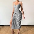 thumbnail image 4 of Sngxgn Women Adjustable Spaghetti Dress Full Slip Dress(Grey,XXL), 4 of 5
