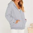 thumbnail image 6 of Jsaierl Oversized Zip Up Hoodie for Women Baggy Loose Basic Zipper Hooded Sweatshirt Coat Y2K Jacket, 6 of 8