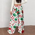 thumbnail image 4 of Women's Casual Wide Leg Pants, Christmas Print Elastic Waist Loose Plush Trousers, Cozy Winter Trousers for Indoor and Outdoor Casual Wear,Multicolor,L, 4 of 4