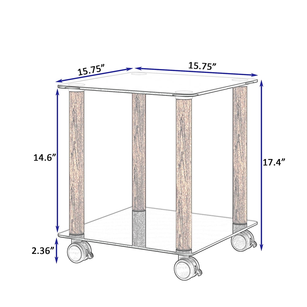 Kadyn End Table, 2-Tier Bedside Table with Storage Shelve, Side Table for Living Room Bedroom, Black + Walnut Kadyn End Table, 2-Tier Bedside Table with Storage Shelve, Side Table for Living Room Bedroom, Black + Walnut