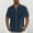 Dark Blue, variant on Windbreaker Jackets for Men Casual Fashion Solid Turndown Collar Button Short Sleeve Shirt Blouse Pink L