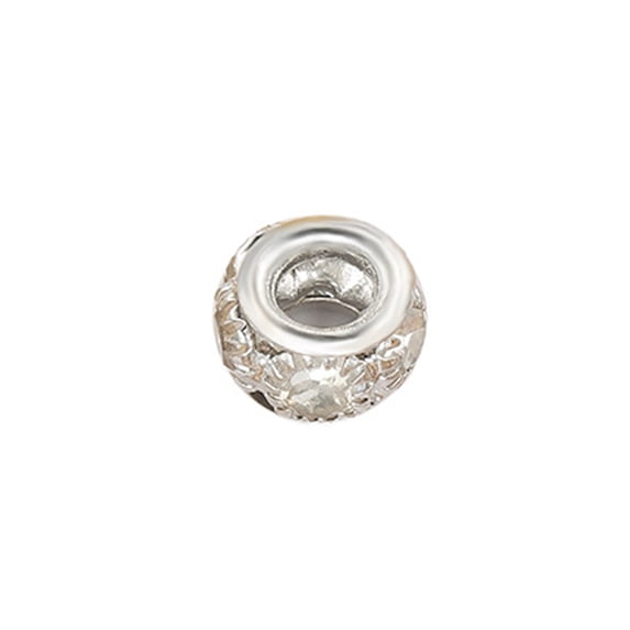 Lomubue 100Pcs 8mm Spacer Bead Shiny Rhinestone 6 Faux Diamonds DIY Copper Jewelry Necklace Making Handmade Accessories Handcraft Supplies