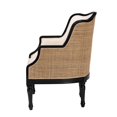 thumbnail image 4 of bali & pari Elizette Rattan and Bayur Wood French Provincial Accent Chair, Black, 4 of 10