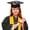 Black, variant on Kids Graduation Cap Preschool Kindergarten Mortarboard with Tassel Red One Size