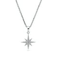 thumbnail image 3 of BERRICLE Sterling Silver North Star Cubic Zirconia CZ Fashion Necklace and Earrings Set for Women, Rhodium Plated, 3 of 14