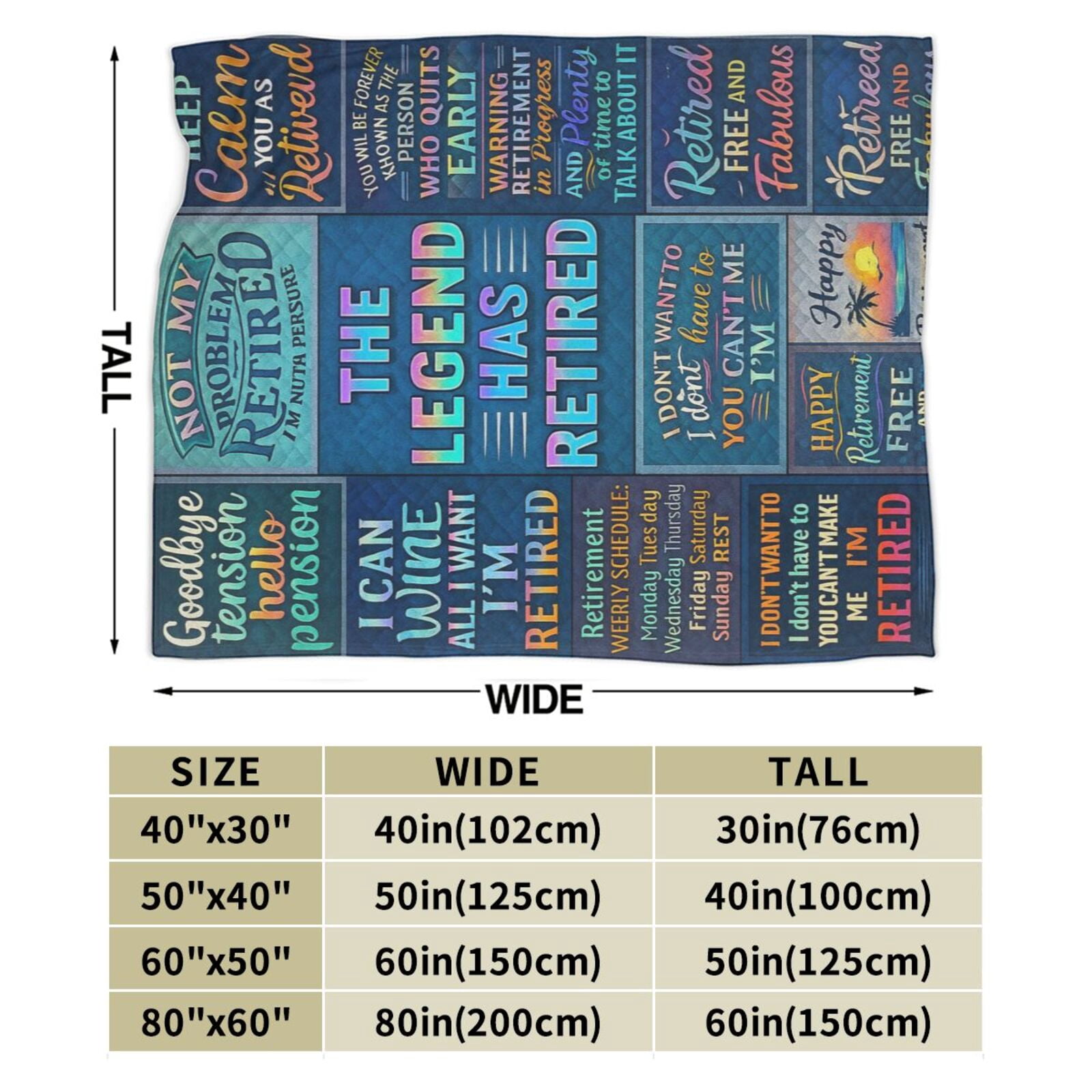 Retirement Gifts for Women Men, Best Retirement Gift, Retirement Gifts for Women 2025 Coworker Teacher, Retired Gifts for Christmas Throw Blanket 50x40