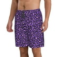 thumbnail image 2 of Goofa Purple Leopard Printed Mens Swim Trunks Summer Quick Dry Short Beach Swimwear Bathing Suits-X-Large, 2 of 9