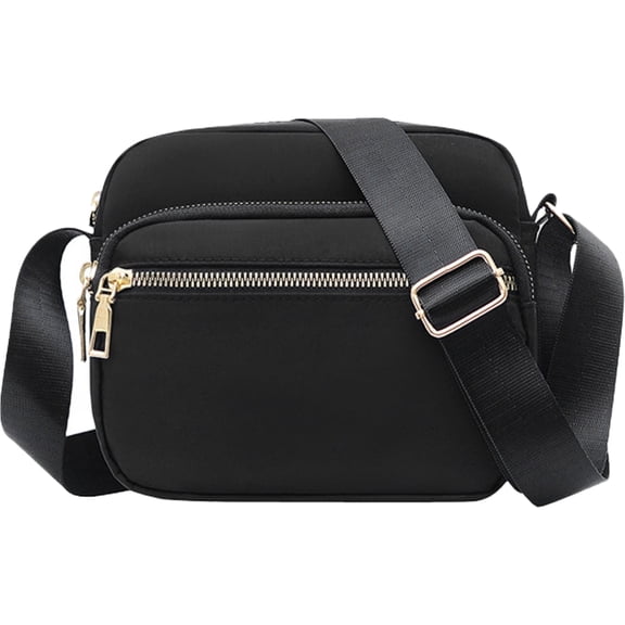 AMVKLX Nylon Crossbody Bags for Women Purses and Handbags Women's Casual Messenger Bag Waterproof Black Crossbody Purse Black