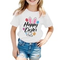 thumbnail image 3 of Shirts for Girls 8-10 Kids Cute Bunny Rabbit Print T Shirts Easter Gifts Egg Easter Day Gift Summer Spring Easter Outfits,X4-White,3-4 Years, 3 of 4