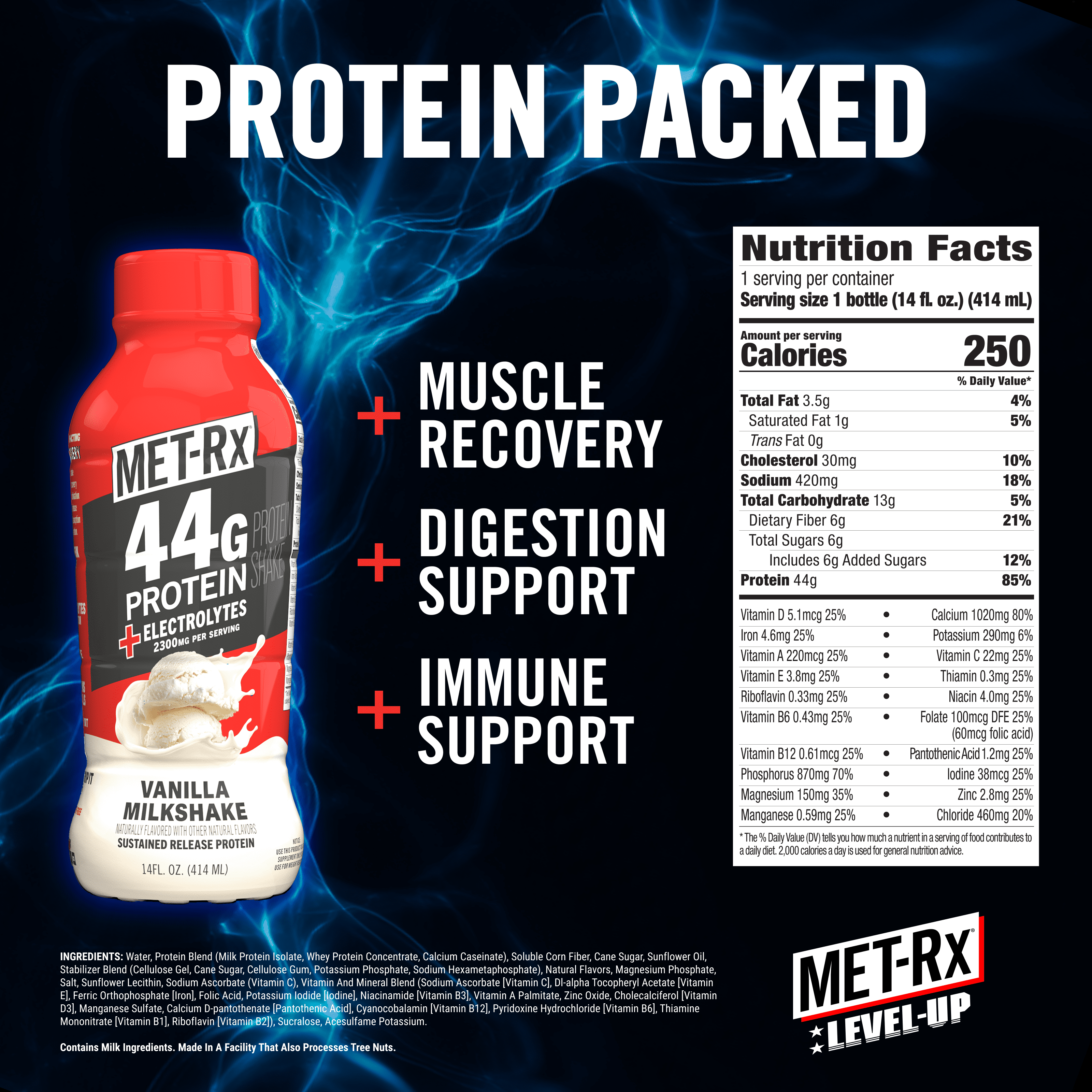 MET-Rx Vanilla RTD 44g High Protein Shake 1ct