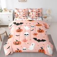 thumbnail image 1 of YST 7 Piece Bed in a Bag Queen Size Comforter Set Pink Pumpkin Bedding Set,Halloween Reversible Design Bed Set,Kids Spooky Bat Soft Microfiber Comforter with Sheet Set,All Season, 1 of 5