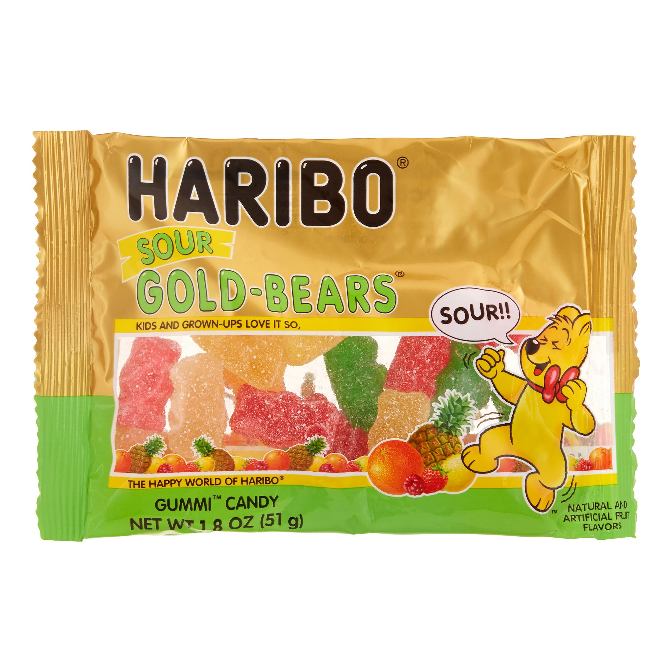 Haribo, Sour Gold Bears Candy, 1.8 Oz (Pack Of 6) - Walmart.com ...