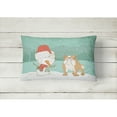 thumbnail image 2 of Carolines Treasures CK2053PW1216 English Bulldog Snowman Christmas Canvas Fabric Decorative Pillow  12H x16W multicolor, 2 of 3