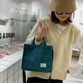 thumbnail image 4 of Tote Bag Women Small Satchel Bag Stylish Tote Handbag for Women Corduroy Hobo Bag Fashion Crossbody Bag - green, 4 of 5