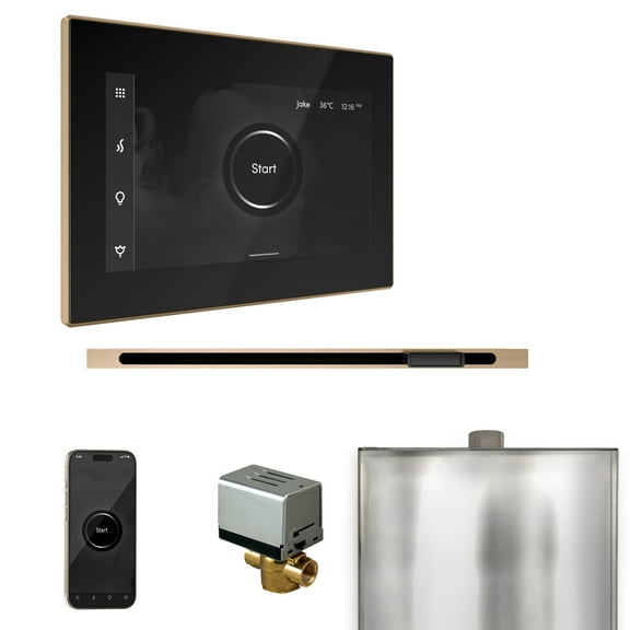 Mr Steam XButler Steam Shower Pkg w/iSteamX Control and Linear Steamhead in Black Brushed Bronze