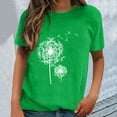 thumbnail image 2 of Summer Casual T Shirts for Women Dandelion Print Breathable Tee Crewneck Short Sleeve Ladies Top Green XL, 2 of 5