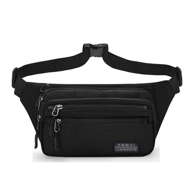 Riñonera impermeable de moda para hombre y mujer, para deportes de ocio, para teléfono móvil, cartera de negocios, color negro