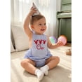 thumbnail image 5 of BemeyourBBs Infant Baby Girl First Birthday Crawfish Outfit Summer 1 Years Old Birthday Clothes Baby Striped Halter Ruffle Romper Lobster Embroidery Sleeveless Jumpsuit Bodysuit Playsuit, 5 of 9