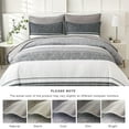 thumbnail image 7 of Flymme Grey and White Comforter Set King Size Bed in a Bag 7 Piece Striped Bedding Set All Season Boho Comforter Set with Sheets for Teen Man Women, 7 of 7