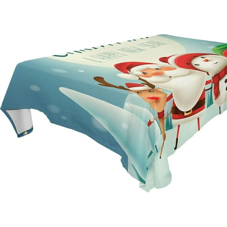 

SKYSONIC Santa Claus Tablecloth Waterproof Washable Polyester Square Table Cover Durable Tablecloth for Kitchen Dining Table Party Decor (60 X 90 Inch)