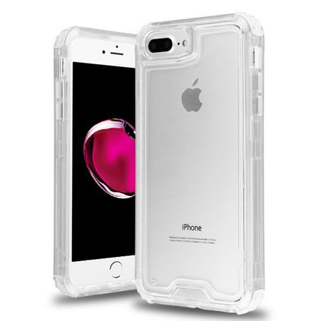 Apple iPhone 8 Plus iPhone 7 Plus, iPhone 6/6S Plus Phone Case Hybrid Cornes TPU Bumper Electroplating Shockproof Rubber Clear Transparent Protective Phone Cover for iPhone 7 Plus /8 Plus/6 6S