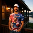 thumbnail image 6 of HOMY GIFTS Men's Custom Face T-Shirt - Patriotic American Flag Explosion Design, Personalized USA Gift, 6 of 11
