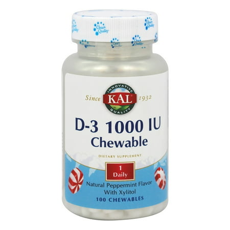 UPC 021245385677 product image for Kal - Vitamin D-3 Natural Peppermint 1000 IU - 100 Chewables | upcitemdb.com